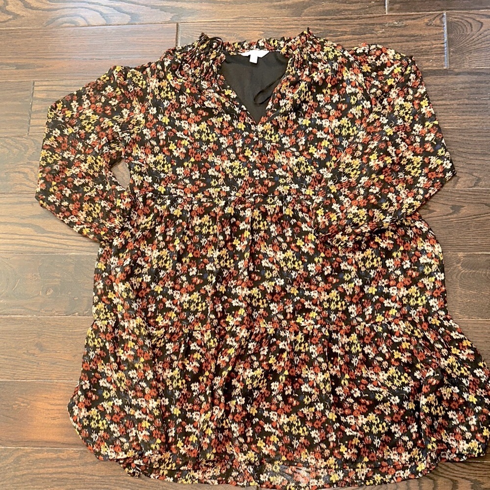 Time And Tru Multicolor Patterned Boho Floral Dre… - image 1